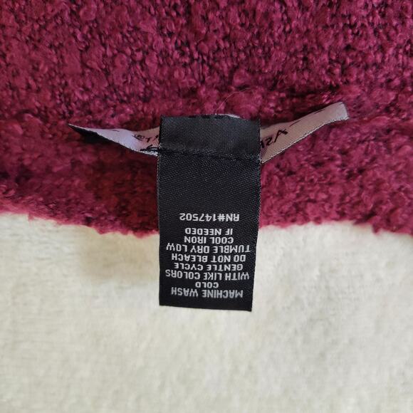 Ashley Stewart Sweater Women's 26/28 Burgundy Long Cardigan Open Front Pockets - Picture 11 of 14